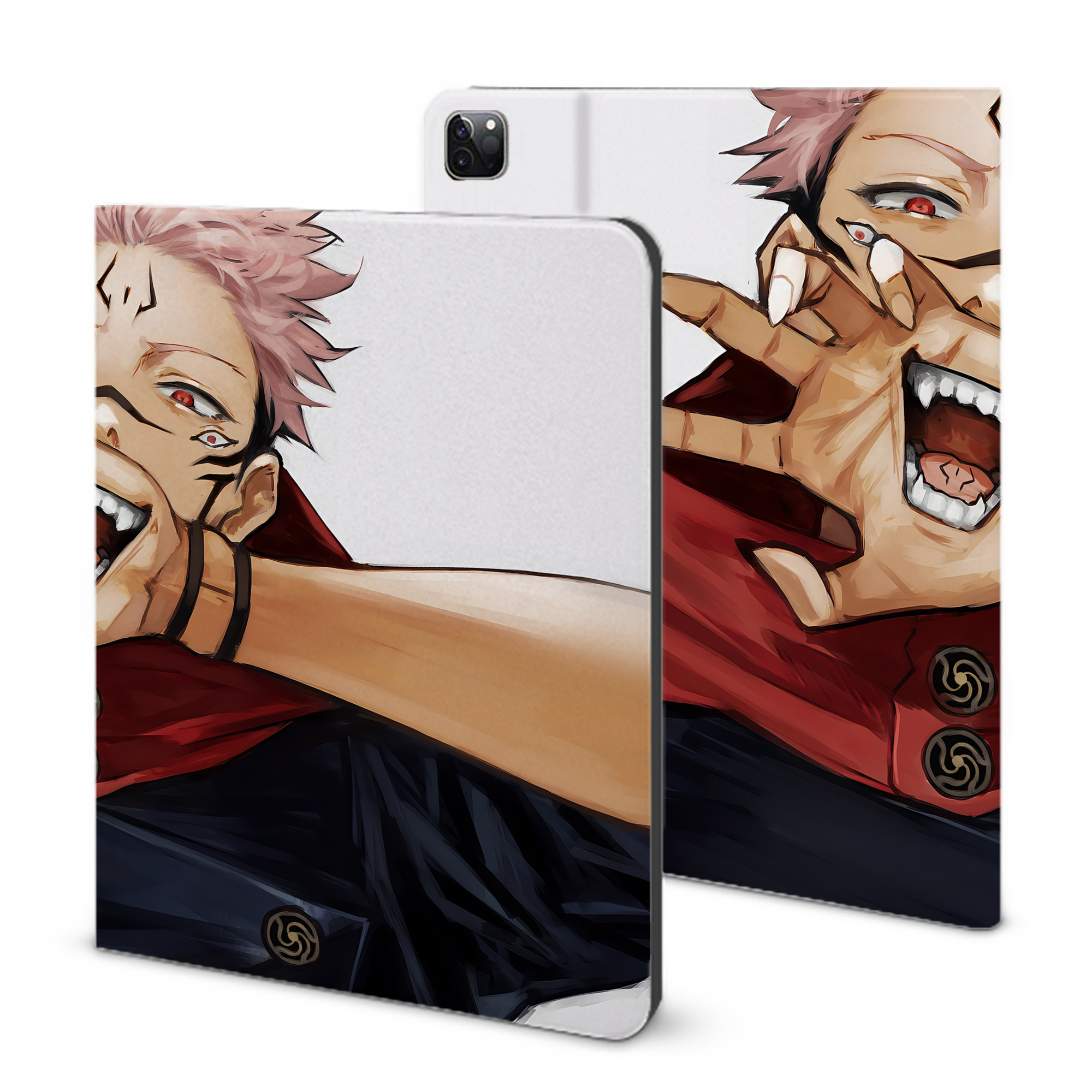 （画像用） 呪術廻戦 Jujutsu Kaisen IPad ケース ブック型 PUレザー TPU 耐衝撃 軽量 薄型 ペン収納なし 全面保護 IPad 各モデル対応